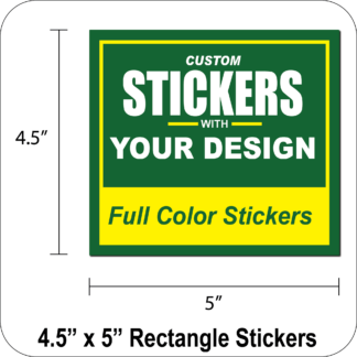 Custom Rectangle Stickers- 5" x 4.5" (No Roll)